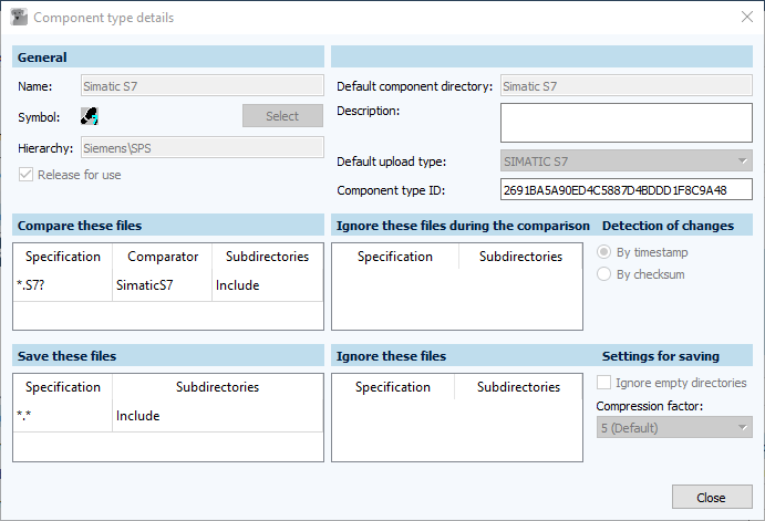 UserClient, Dialog Komponententypendetails, Simatic S7