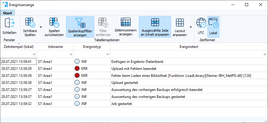 Modul Ereignisanzeige, kein Treiber über IBH-Link installiert