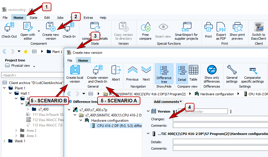 Arbeitsweise Neue Version erstellen und Check-In