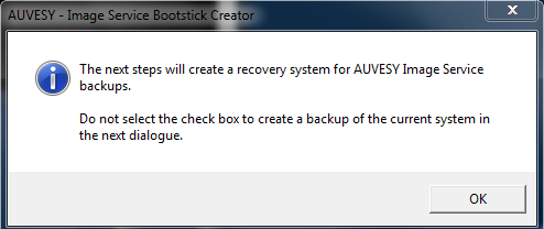 Asistente AUVESY Image Service, creador Bootstick